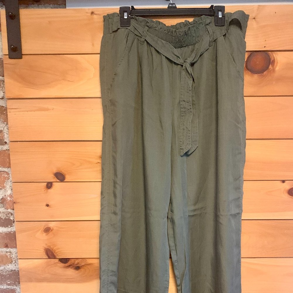 Knox Rose olive green wide leg pant (XL)